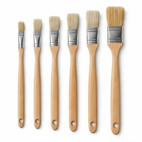 Hog Bristle Brush Set, 6 pcs