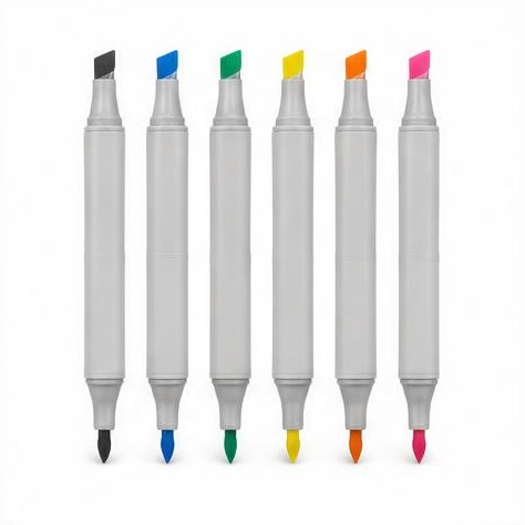 Dual-Tip Art Markers, 6 Greys